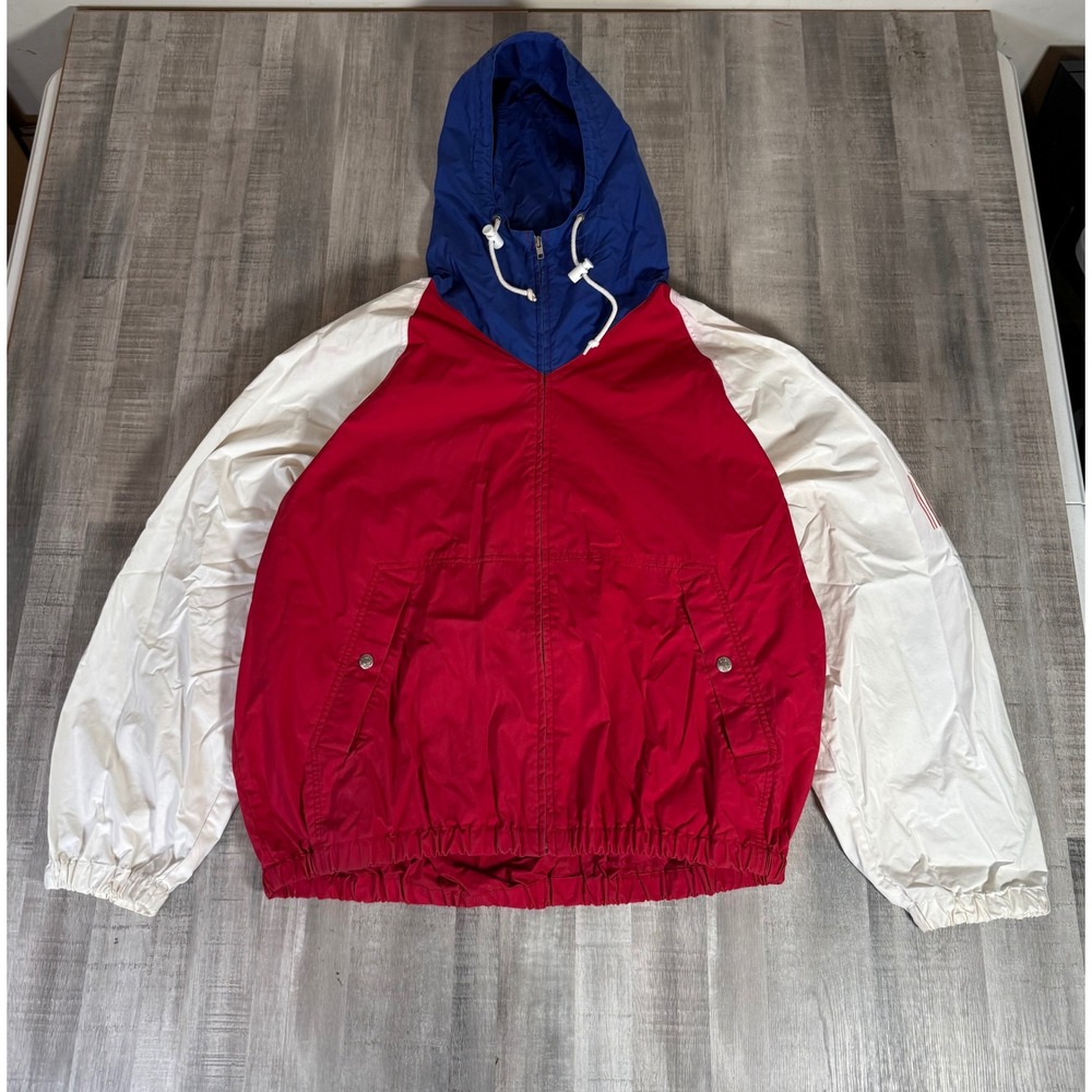 Vintage Polo Sport Ralph Lauren Windbreaker Anorak 1/2 Zip 3-tone Men Large